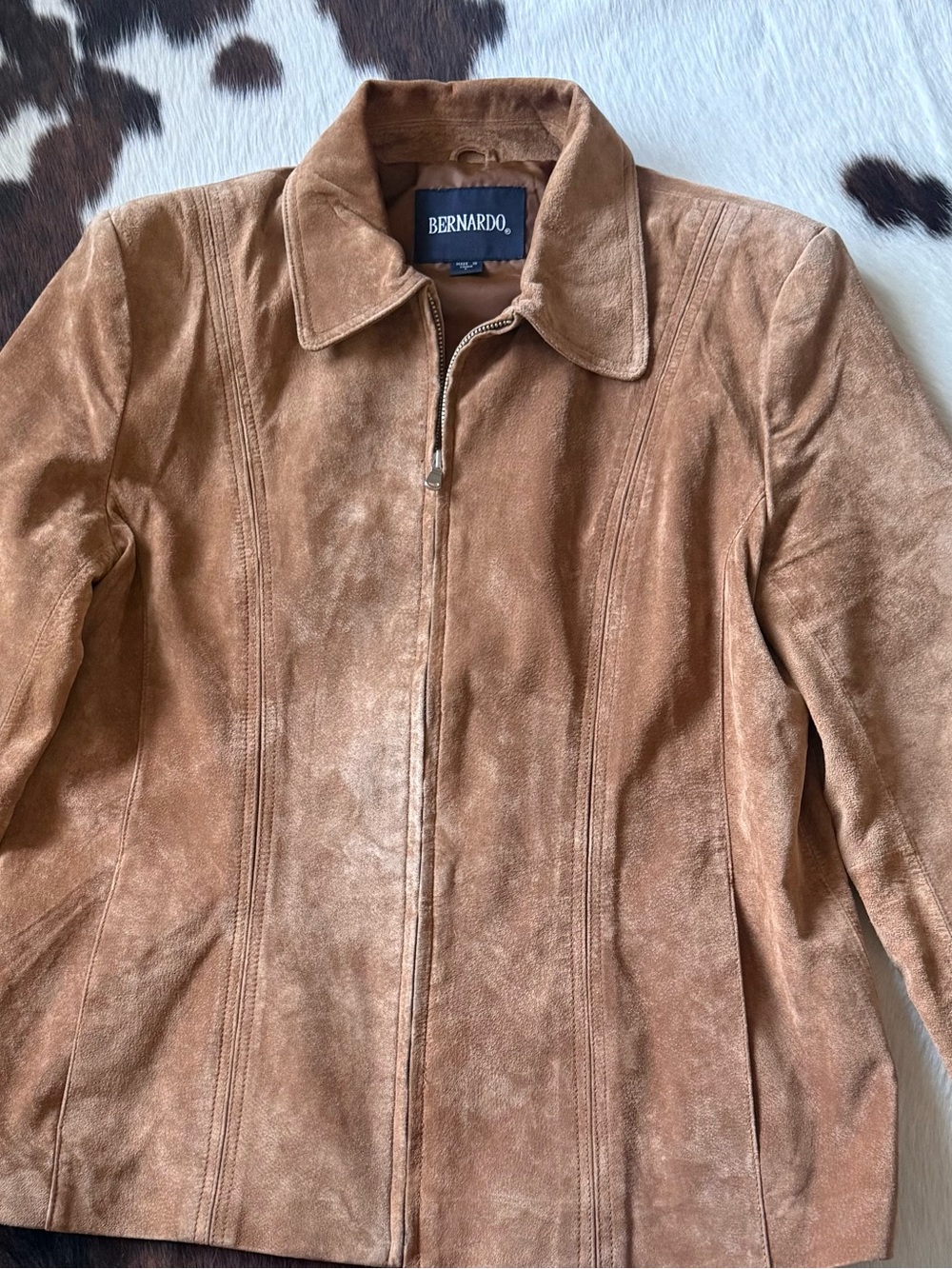 Bernardo Women's Light Brown Suede Zip Jacket